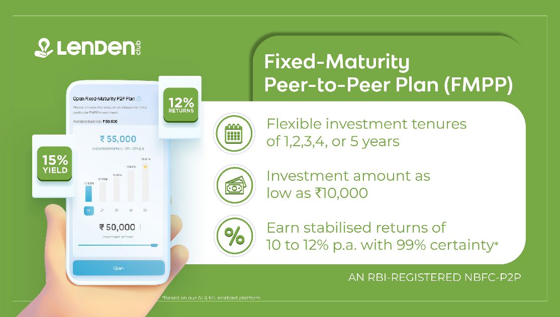 LenDenClub introduces a Fixed Maturity Peer-to-Peer investment plan offering expected returns of 10 to 12% p.a.
